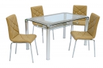 Стол обеденный стеклянный В – 206-2, стул металлический F-201-2 